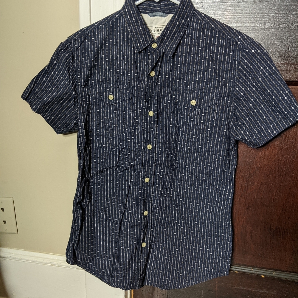 Red Herring navy patterned utility shirt